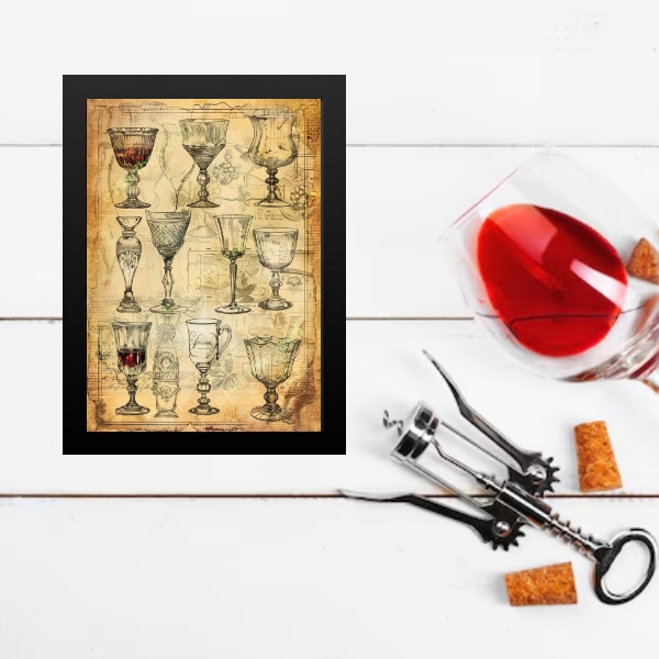 Quadro Decorativo Vintage Taças De Vinho