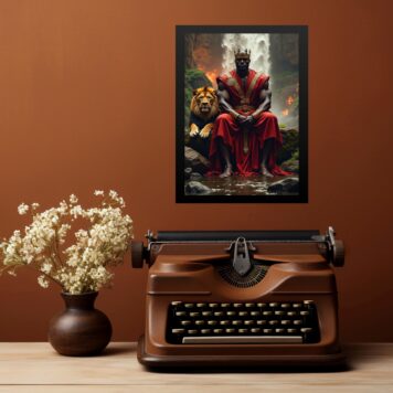 Quadro Decorativo Xangô Com Leão b