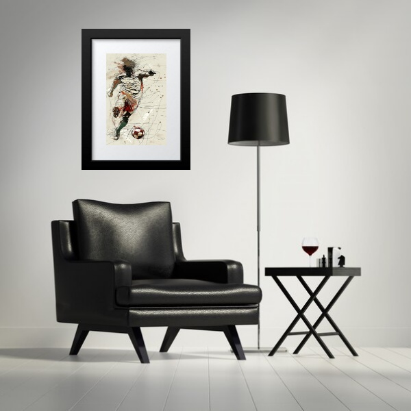 Quadro Gravura Arte Futebol - 60x48 Cm