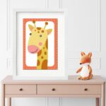 Quadro Infantil Safari Girafinha- 60x48 Cm