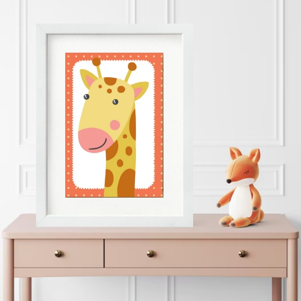 Quadro Infantil Safari Girafinha- 60x48 Cm