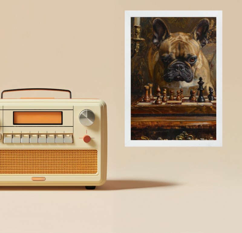 Quadro Jogo Xadrez - Bulldog Francês