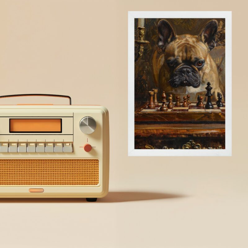 Quadro Jogo Xadrez - Bulldog Francês