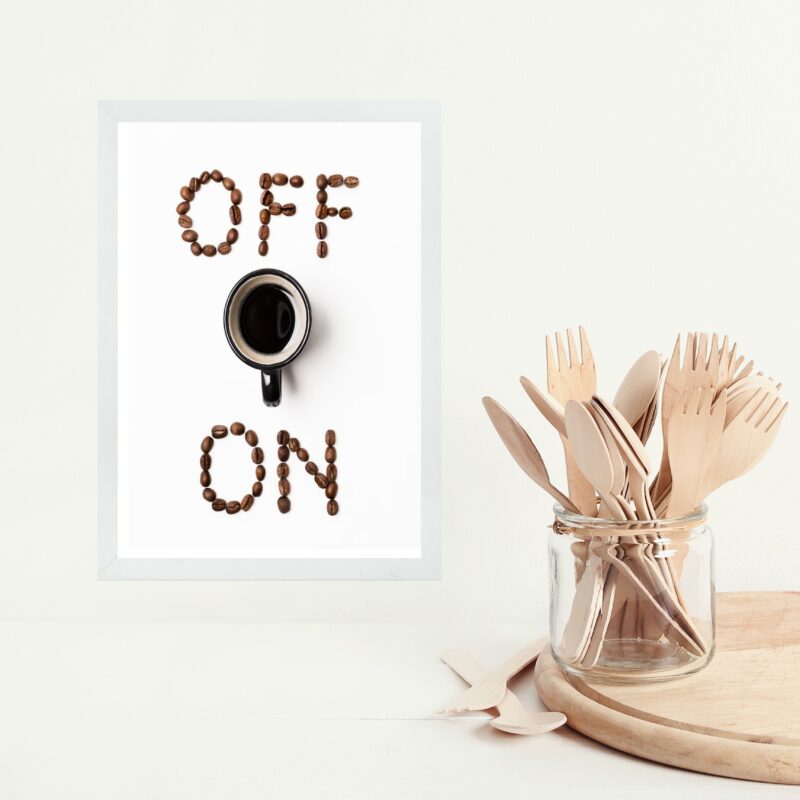 Quadro Minimalista Café On - Off b