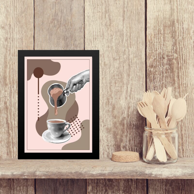 Quadro Moderno Gravura Café - Rosê