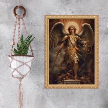 Quadro Moldura Dourada São Miguel Arcanjo