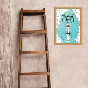 Quadro Moldura Dourada Vovô Preto Velho b