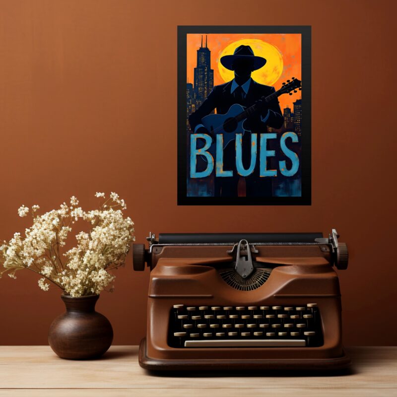 Quadro Músico Blues - Vintage b