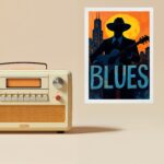 Quadro Músico Blues - Vintage