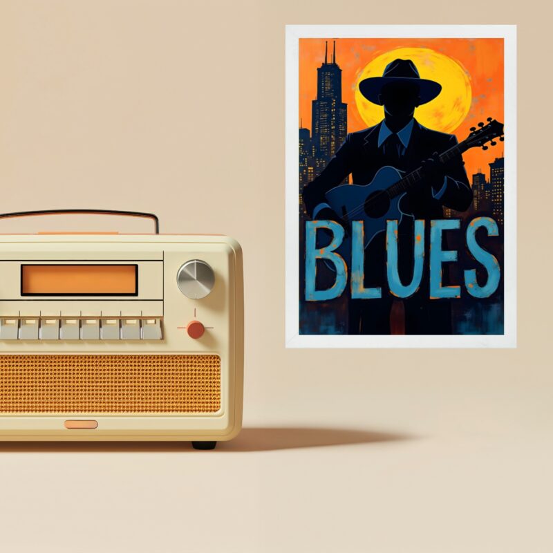 Quadro Músico Blues - Vintage