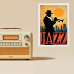 Quadro Músico Jazz - Homem Com Trompete