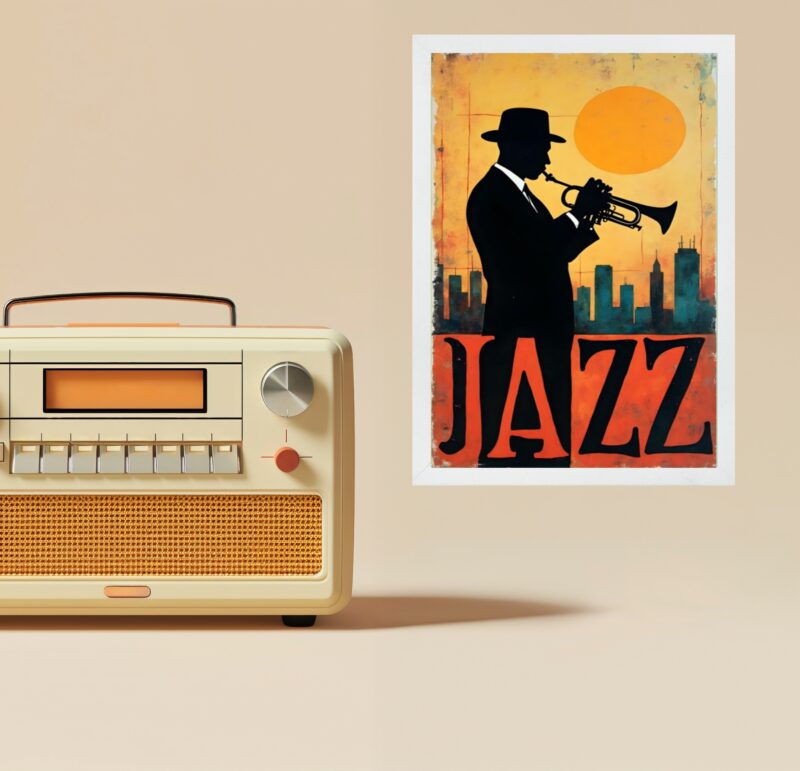 Quadro Músico Jazz - Homem Com Trompete