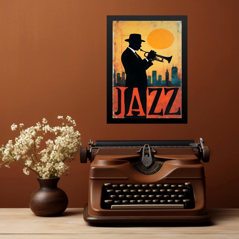 Quadro Músico Jazz - Homem Com Trompete b