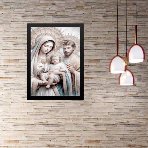Quadro Sagrada Família - Prateada