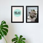 Kit 2 Quadros Banheiro Perereca Relax