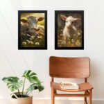 Kit 2 Quadros Campestres Animais Fazenda