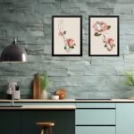 Kit 2 Quadros Cozinha Vintage- Flores