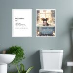 Kit 2 Quadros Decorar Banheiro - Boizinho