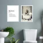 Kit 2 Quadros Decorar Banheiro - Macaquinho