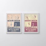 Kit 2 Quadros Instruções Para Banheiro - Masculino e Feminino