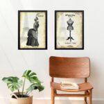 Kit 2 Quadros Vintage Moda Antiga - Paris