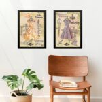 Kit 2 Quadros Vintage Moda Manequins - Vestidos