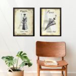Kit 2 Quadros Vintage Paris - Moda Antiga