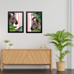 Kit 2 Quadros Zebras Listras Rosas