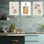 Kit 3 Quadros Cozinha Vintage- Bless This Kitchen