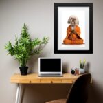 Quadro Cão Shih Tzu Meditando - 60x48 Cm
