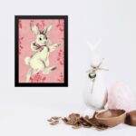 Quadro Coelhinha Vintage Rosa- Laço