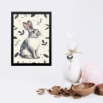 Quadro Coelhinho Vintage Cinza