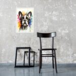 Quadro Decorativo Arte Bulldog Francês Aquarela