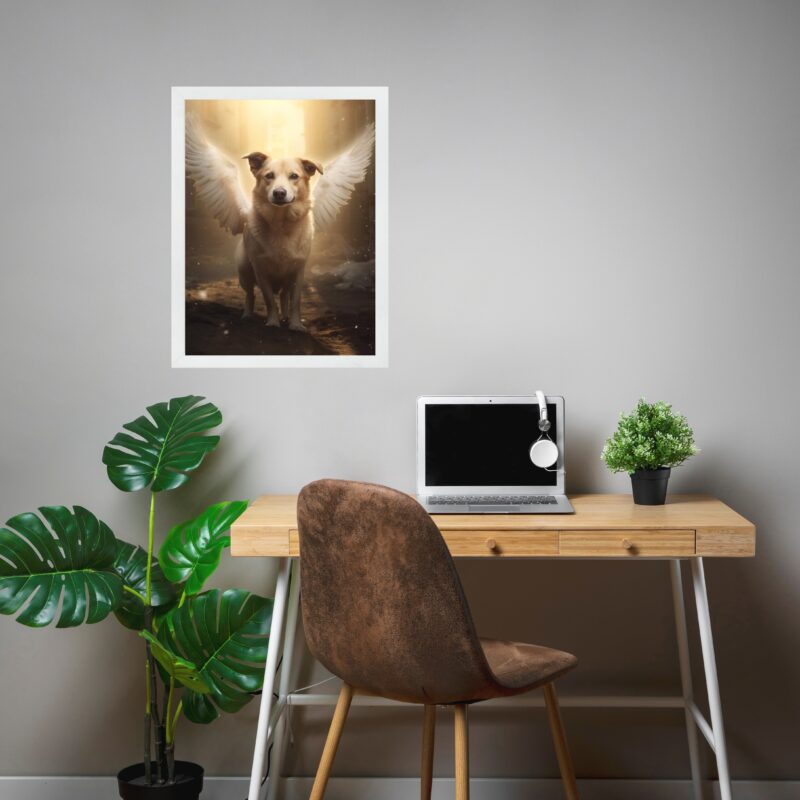 Quadro Decorativo Cão Caramelo Anjo b