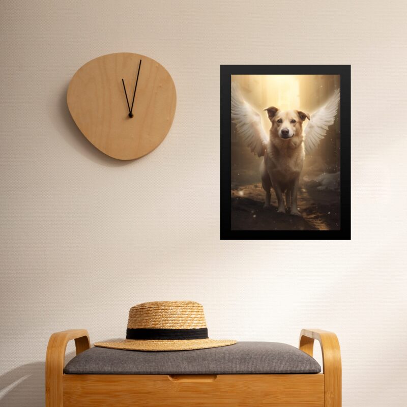 Quadro Decorativo Cão Caramelo Anjo