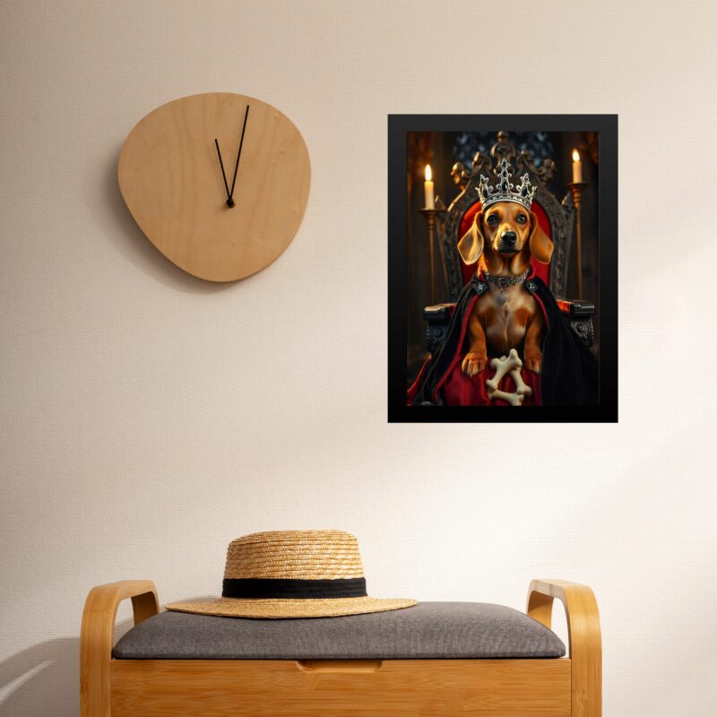 Quadro Decorativo Dachshund Rei - Caramelo