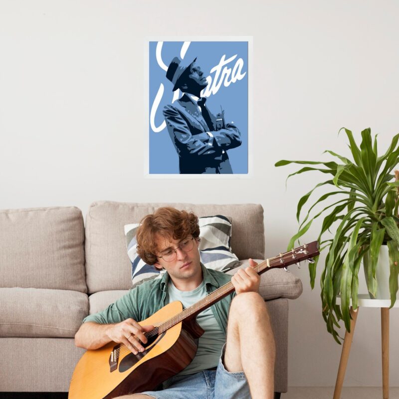 Quadro Decorativo Frank Sinatra Azul