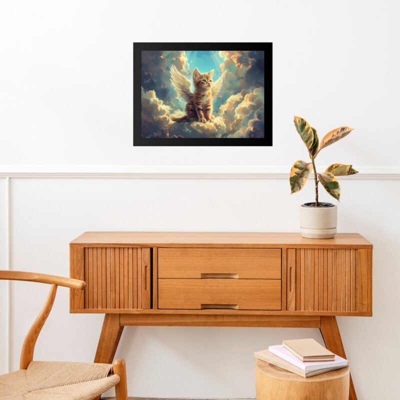 Quadro Decorativo Gatinho Anjo