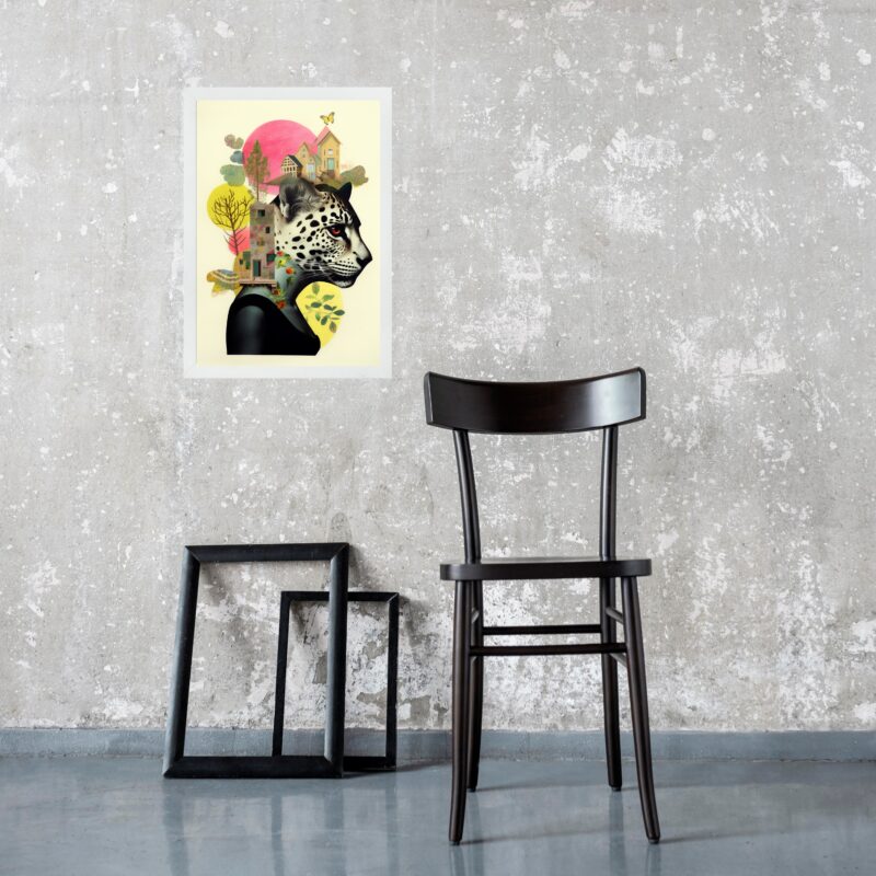 Quadro Decorativo Moderno Colagem Onça b