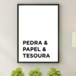 Quadro Decorativo Pedra Papel e Tesoura