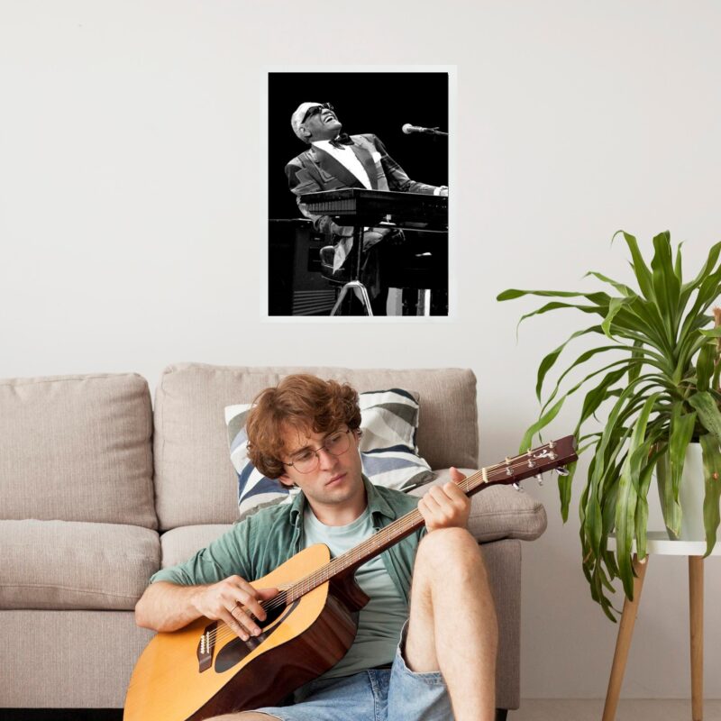 Quadro Decorativo Ray Charles Preto e Branco - Image 2