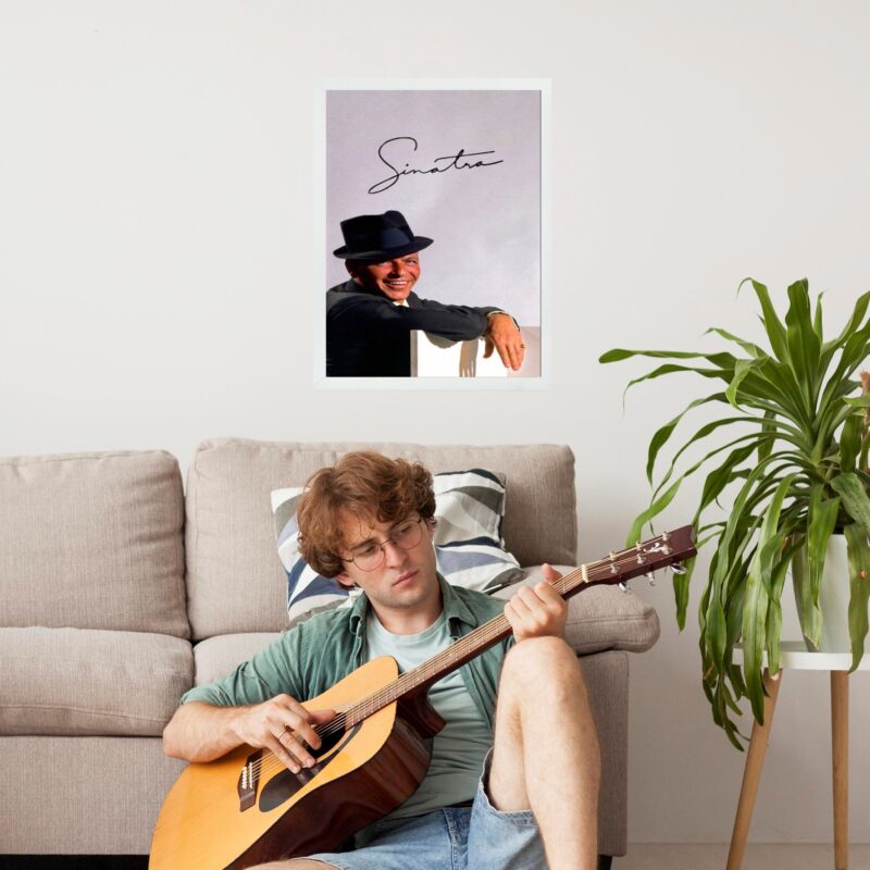 Quadro Fotografia Frank Sinatra Com Assinatura