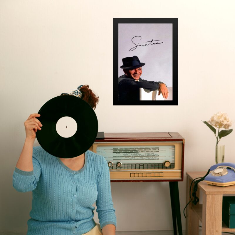 Quadro Fotografia Frank Sinatra Com Assinatura