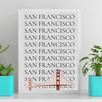 Quadro Minimalista San Francisco - Golden Gate b
