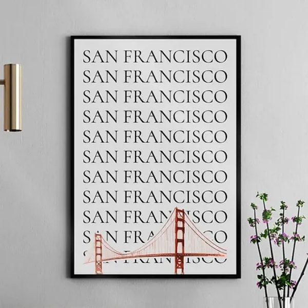 Quadro Minimalista San Francisco - Golden Gate