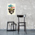Quadro Moderno Colagem Onça