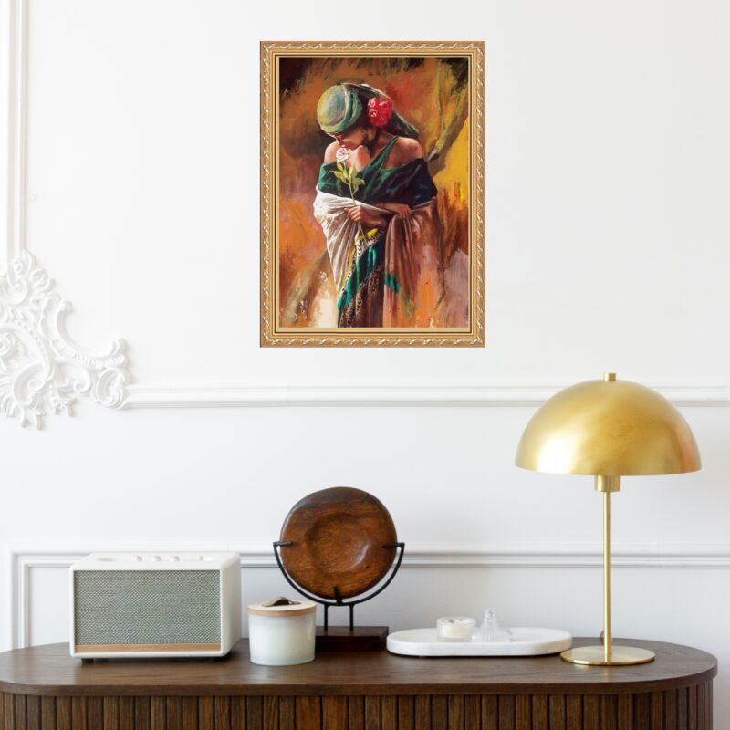 Quadro Moldura Dourada Cigana - Arte b