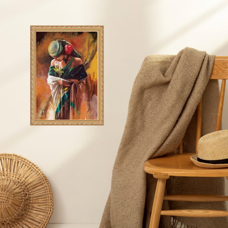 Quadro Moldura Dourada Cigana - Arte