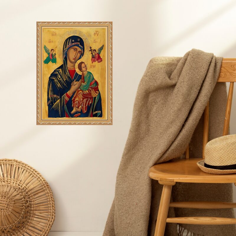 Quadro Moldura Dourada Nossa Senhora Perpetuo Socorro