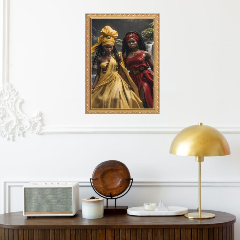 Quadro Moldura Dourada Oxum e Iansã b
